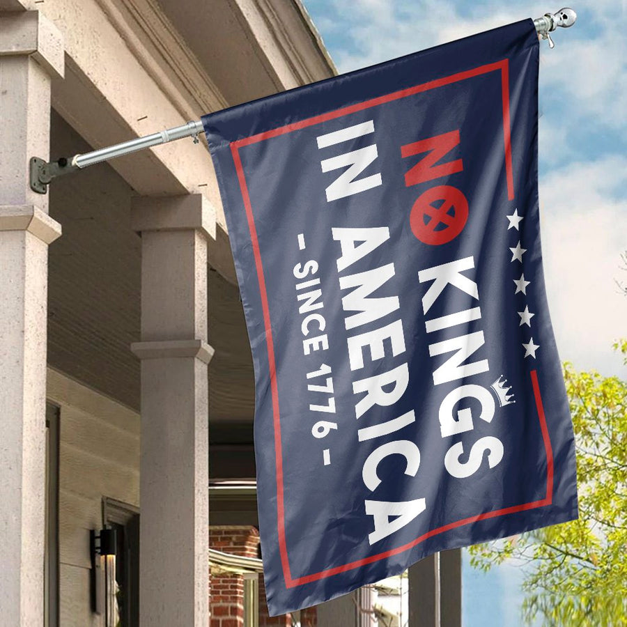 No Kings In America Since 1776 Flag | Patriotic Yard Banner | Premium Durable Polyester | Outdoor Home Decor Gift