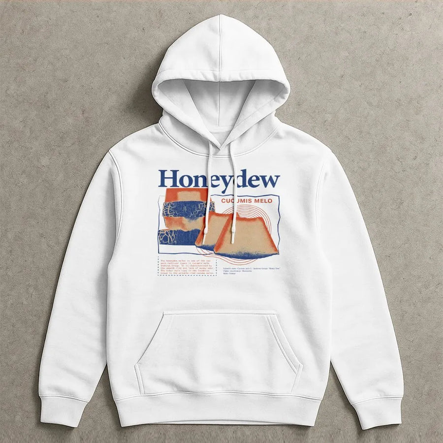 Honeydew Melon Graphic Hoodie | Botanical Fruit Illustration | Premium Cotton-Poly Blend | Aesthetic Foodie Gift For Men & Women