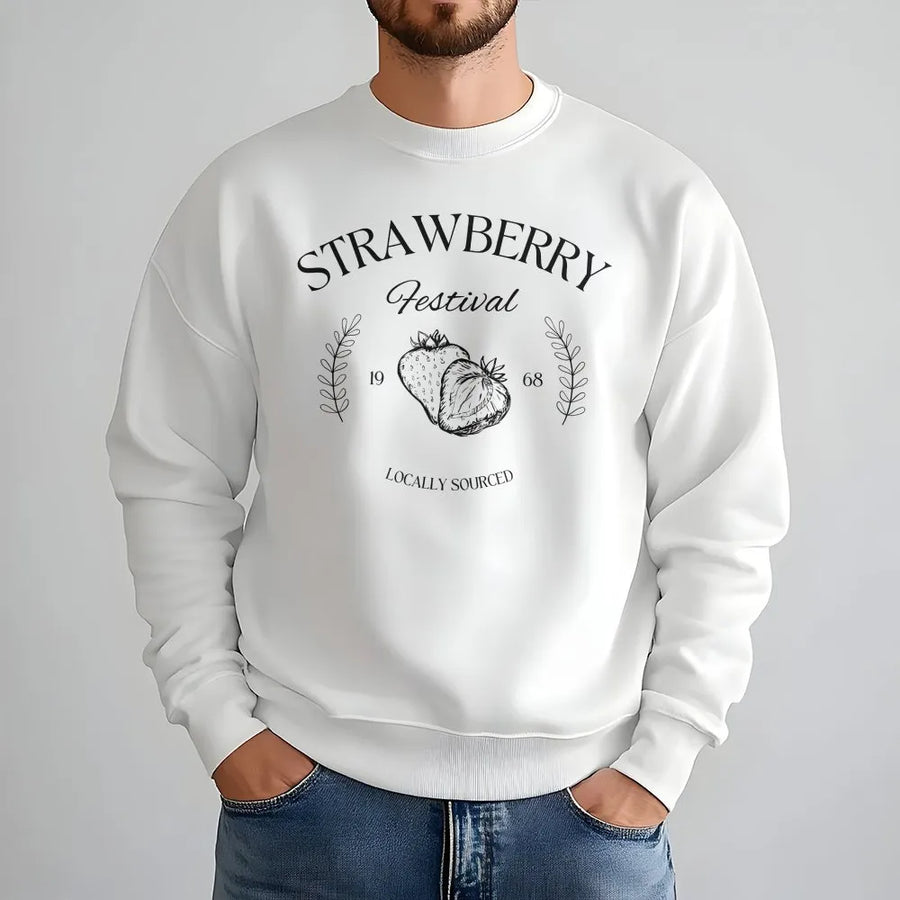Vintage Strawberry Sweatshirt | Retro 1968 Fruit Festival Graphic Sweatshirt | Premium Cotton Blend | Gift for Cottagecore Lovers