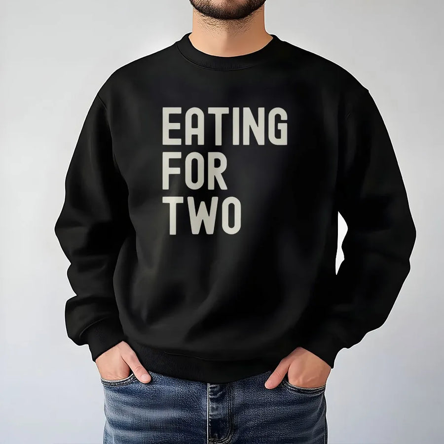 Eating for Two Sweatshirt | Funny Pregnancy Announcement Sweatshirt | Premium Soft Blend | Baby Shower Gift for Mom-To-Be