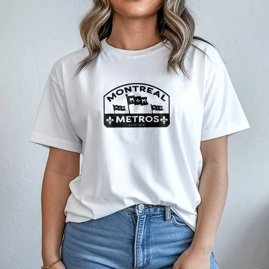 Montreal Metros T-Shirt | Vintage Hockey Inspired Graphic Tee | 100% Cotton Premium Soft | Retro Sports Gift for Hockey Fans