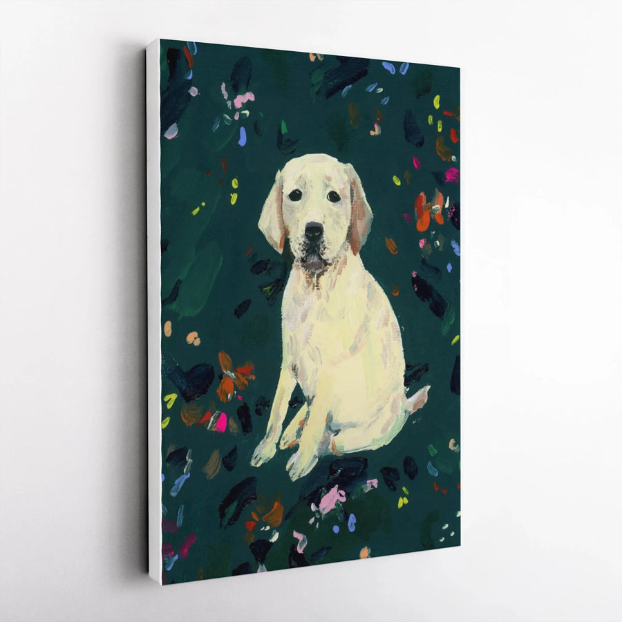 Labrador Retriever Canvas Wall Art | Abstract Painterly Puppy Portrait | Premium Thick Canvas Print | Modern Home Decor Gift for Dog Lover