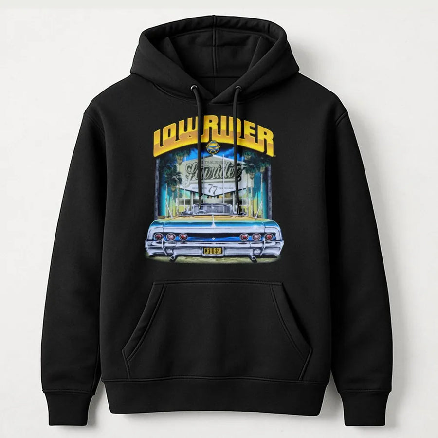 Lowrider Car Enthusiast Hoodie | Vintage Automotive Racing Design | Cotton-Blend Premium Comfort | Unique Gift for Gearheads