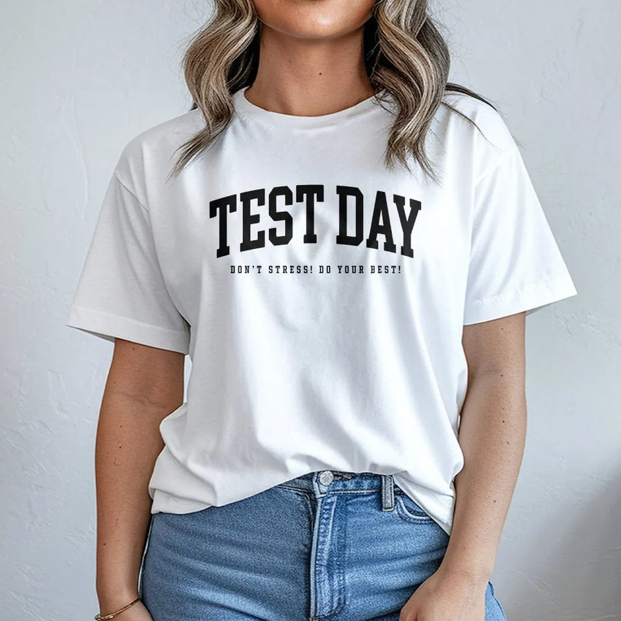 Test Day T-Shirt | Don't Stress Do Your Best Sweatshirt | Premium Cotton-Blend Pullover | Teacher & Student Appreciation Gift