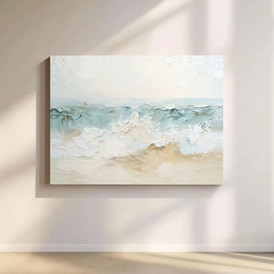 Coastal Canvas Wall Art | Abstract Textured Wave Design | Premium Gallery Wrapped Canvas | Modern Home Decor Gift