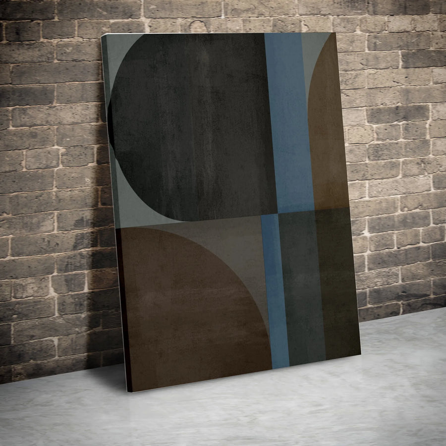 Abstract Geometric Canvas Art | Modern Earth Tone Shapes Print | Premium Gallery Wrapped Canvas | Minimalist Wall Decor for Living Room Gift