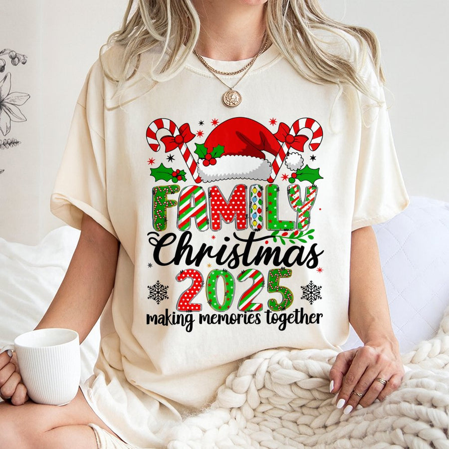 Family Christmas 2025 T-Shirt | Making Memories Together Matching Holiday Graphic | 100% Cotton Premium Gift | Unisex Xmas Outfit For Family Photos