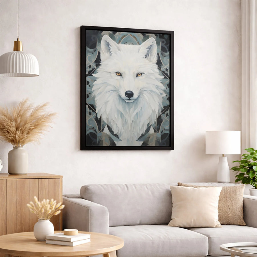 White Wolf Wall Art Canvas | Majestic Arctic Animal Portrait | Premium Fade-Resistant Gallery Print | Animal Lover Home Decor Gift