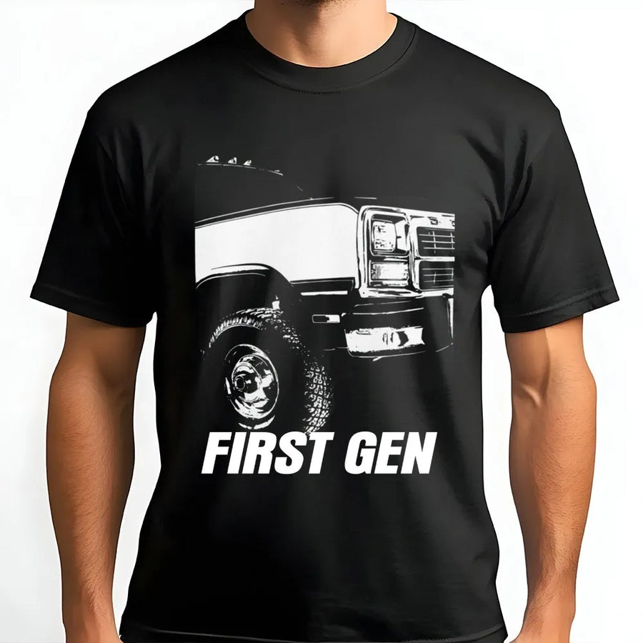 First Gen Truck T-Shirt | Classic Diesel Pickup Graphic | 100% Cotton Premium Tee | Gift for Diesel Mechanic & Truck Enthusiast