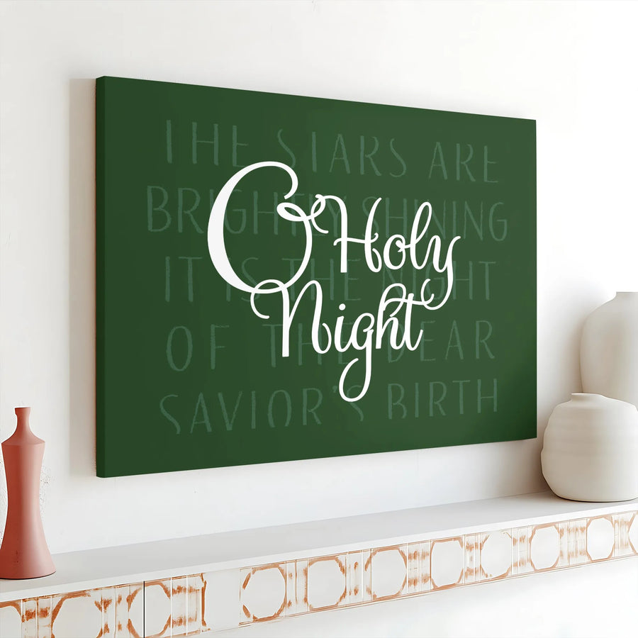 O Holy Night Canvas Print | Christmas Lyrics Wall Art | Premium Gallery Wrap Decor | Holiday Religious Gift for Home