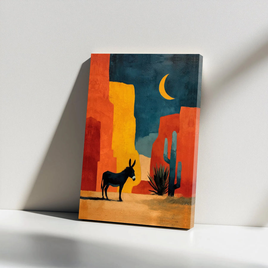Southwestern Desert Canvas Wall Art | Abstract Donkey Canyon Landscape | Premium Gallery Wrap Print | Modern Boho Home Decor Gift