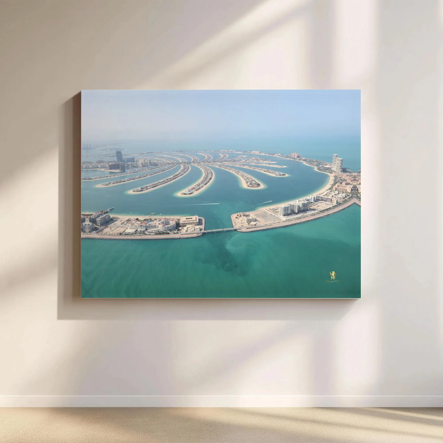 Dubai Palm Jumeirah Canvas Wall Art | Aerial View Dubai Cityscape Print | Premium Gallery Wrapped Canvas | Modern Home & Office Decor Gift