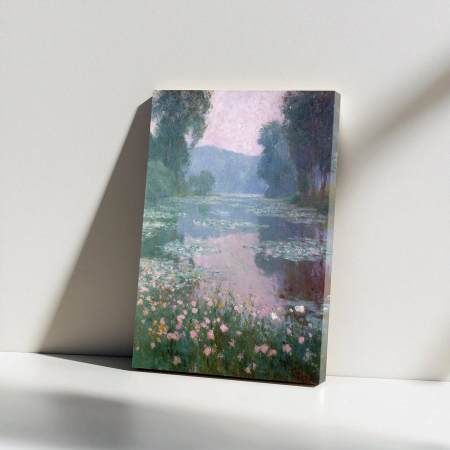 Monet Water Lilies Canvas Print | Vintage French Painting Reproduction | Premium Gallery Wrapped Canvas | Classic Home Decor Gift