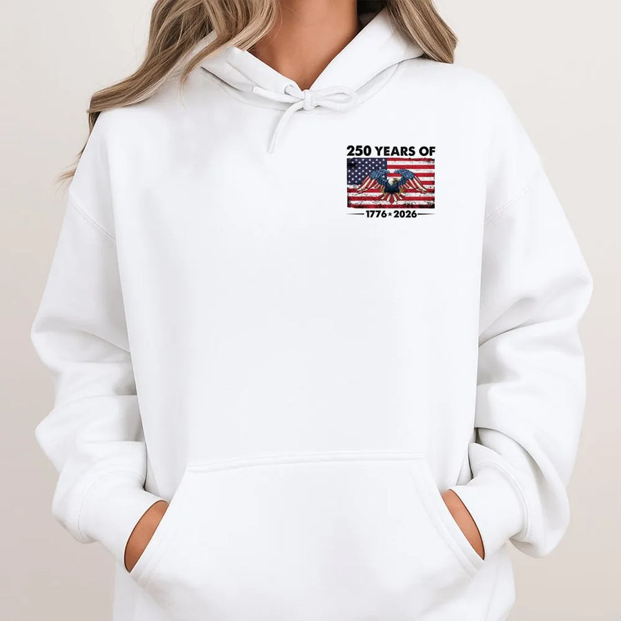 250th Anniversary USA Hoodie | Semiquincentennial 1776-2026 American Flag Eagle | Soft Cotton Blend | Patriotic Independence Day Gift