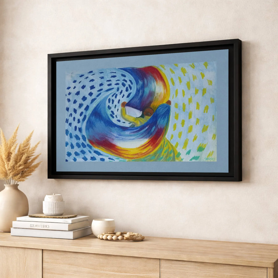Abstract Canvas Wall Art | Colorful Two Figures Swirl Painting | Premium Gallery Wrapped 1.25" Profile | Modern Living Room Home Decor Gift