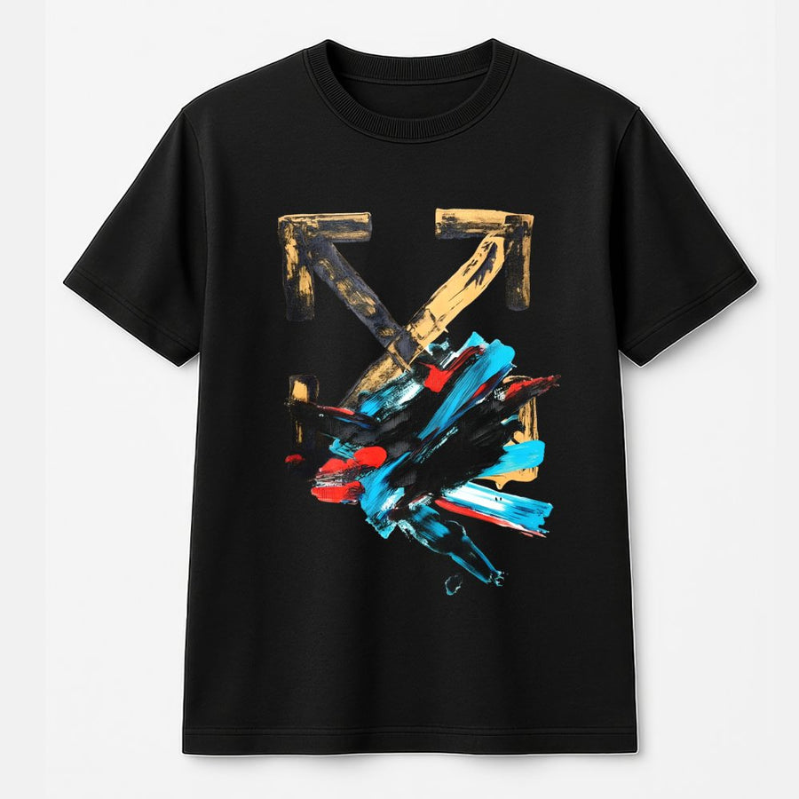 Abstract Arrow Graphic T-Shirt | Modern Artistic Brushstroke Design | Premium 100% Cotton | Streetwear Style Gift for Him or Her