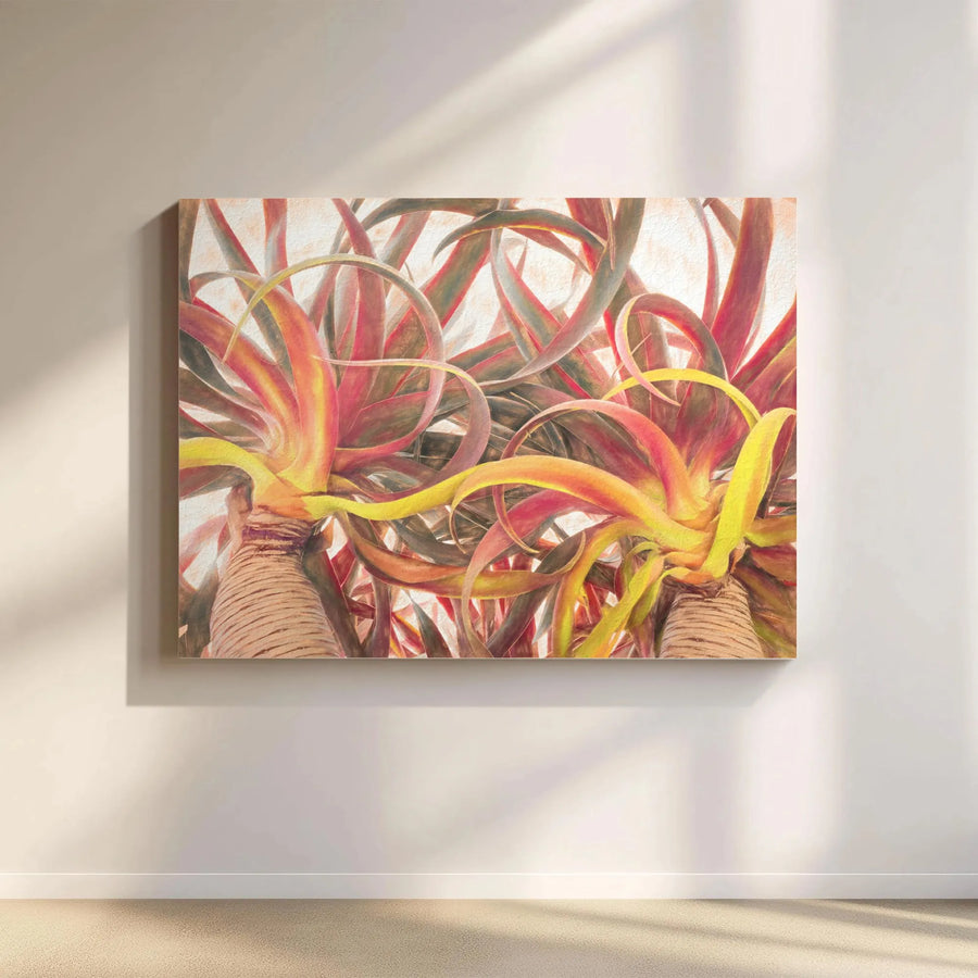 Succulent Tree Canvas Wall Art | Abstract Desert Plant Painting | Premium Gallery Quality Print | Gift for Plant Lover & Home Decor
