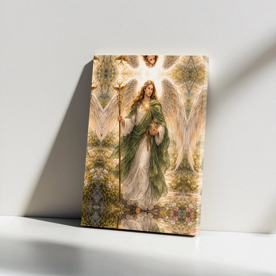 Archangel Raphael Canvas Print | Angel of Healing Wall Art | Premium Gallery Wrapped Canvas | Christian Home Decor & Spiritual Gift