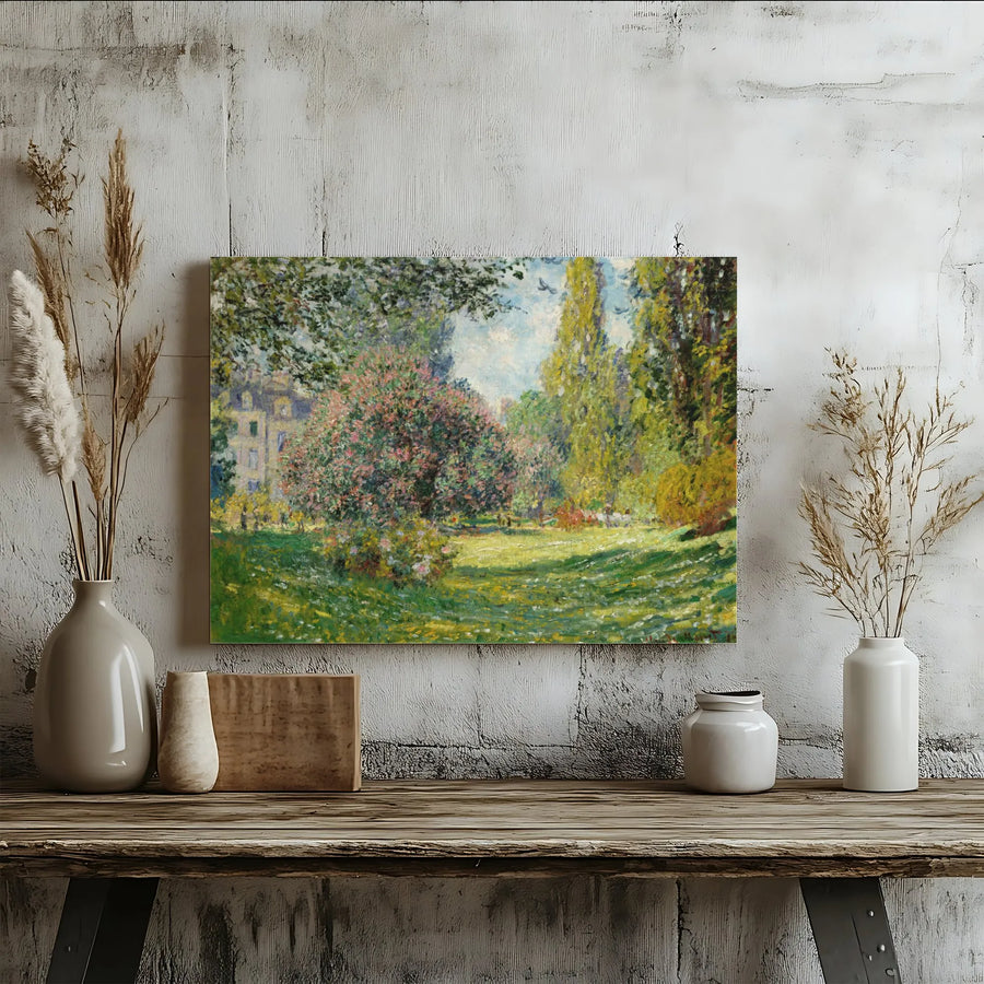 Monet Garden Canvas Wall Art | Impressionist Landscape Painting | Premium Gallery Wrapped Canvas | French Country Home Decor Gift