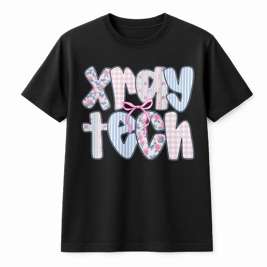 Xray Tech T-Shirt | Aesthetic Coquette Bow Radiology Design | Premium 100% Cotton | Gift for Xray Technologist or Radiologic Tech Student