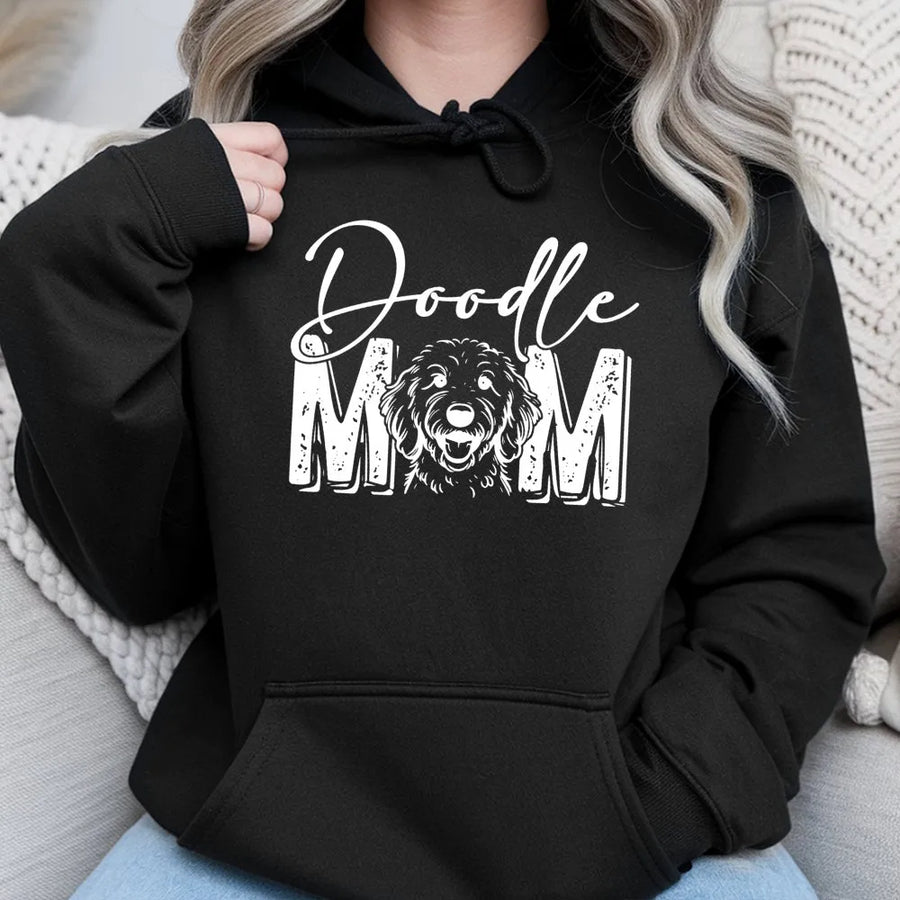 Doodle Mom Hoodie | Cute Goldendoodle Dog Face Graphic | Premium Cotton Blend | Gift For Dog Lovers & Pet Owners