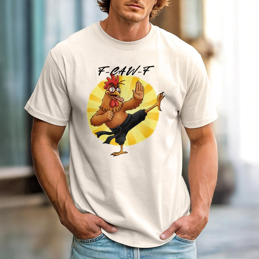 Funny Chicken T-Shirt | Kung Fu Karate Martial Arts Graphic | 100% Cotton Premium Tee | Unique Animal Lover Gift for Men and Women