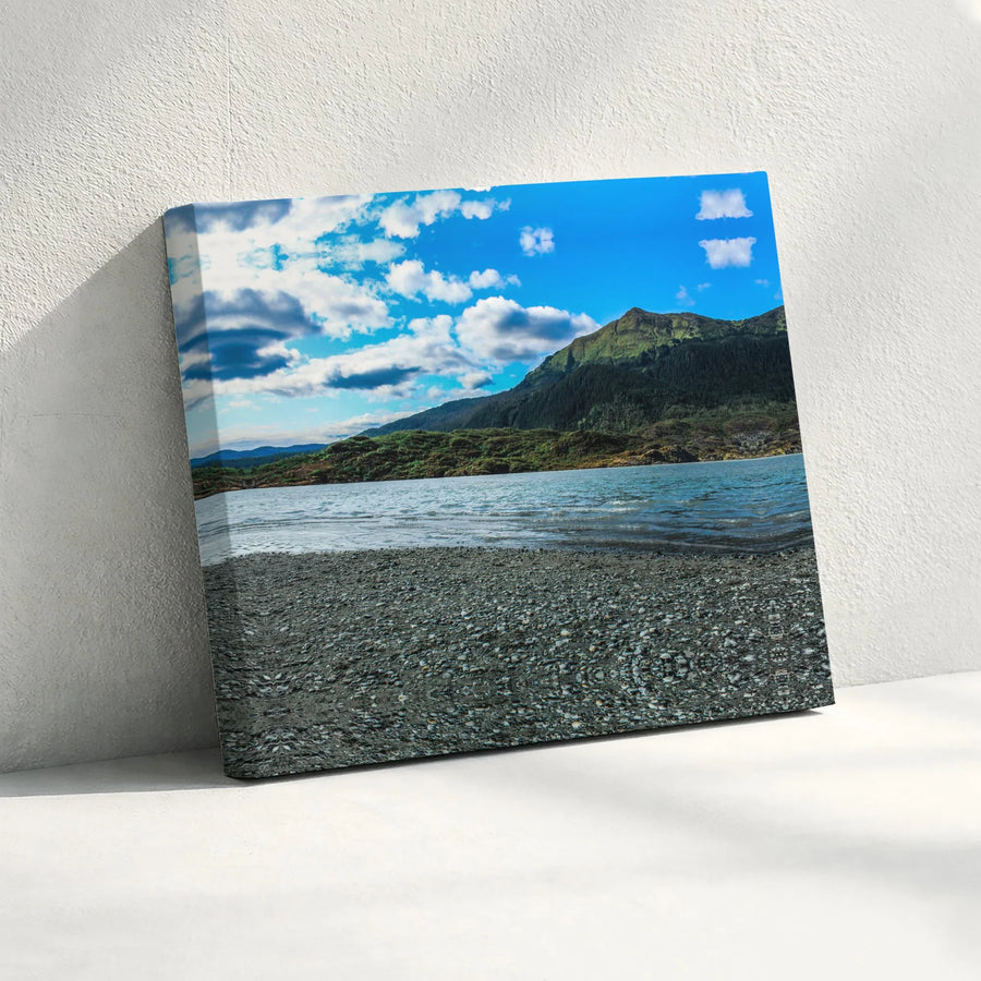 Mountain Lake Landscape Canvas | Panoramic Nature Wall Art | 1.25-Inch Thick Premium Gallery Wrap | Modern Home Office Decor Gift