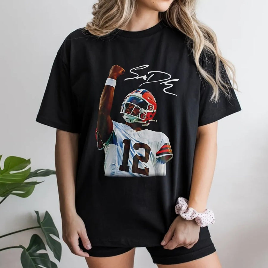 Football Quarterback Graphic T-Shirt | Vintage Style Player Art | Premium Soft Cotton | Game Day Apparel Gift for Football Fans