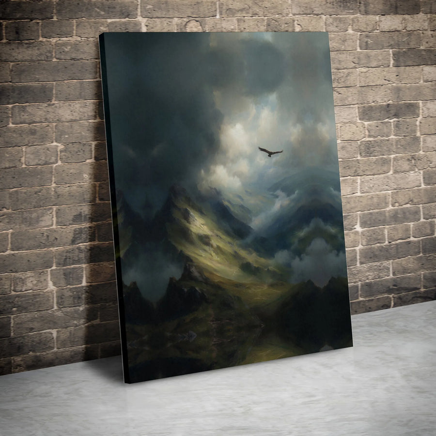 Eagle Mountain Wall Art | Moody Landscape Canvas Print | Premium 1.25 Inch Gallery Wrap | Nature Enthusiast Office Decor Gift