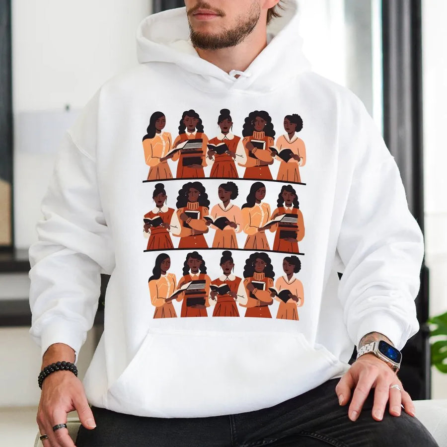 Black Women Reading Hoodie | Melanin Magic Book Lover Graphic | Premium Cotton Blend Sweatshirt | Empowering Gift For Readers