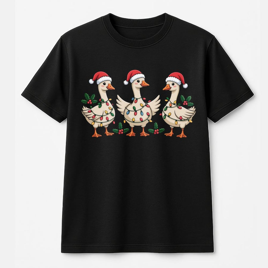 Christmas Goose T-Shirt | Funny Silly Goose Graphic Tee | 100% Cotton Holiday Shirt | Matching Family Christmas Gift