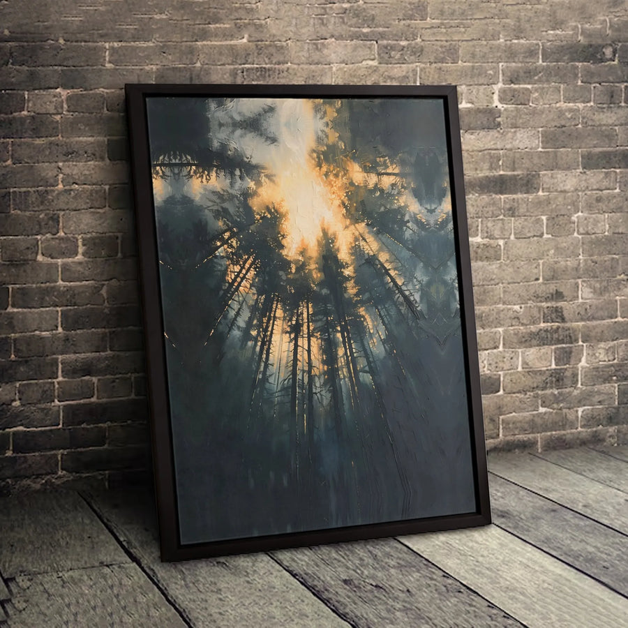 Forest Canopy Canvas Wall Art | Impressionistic Sunlight Through Trees | Premium 1.25-Inch Thick Gallery Wrap | Nature-Inspired Home Decor Gift