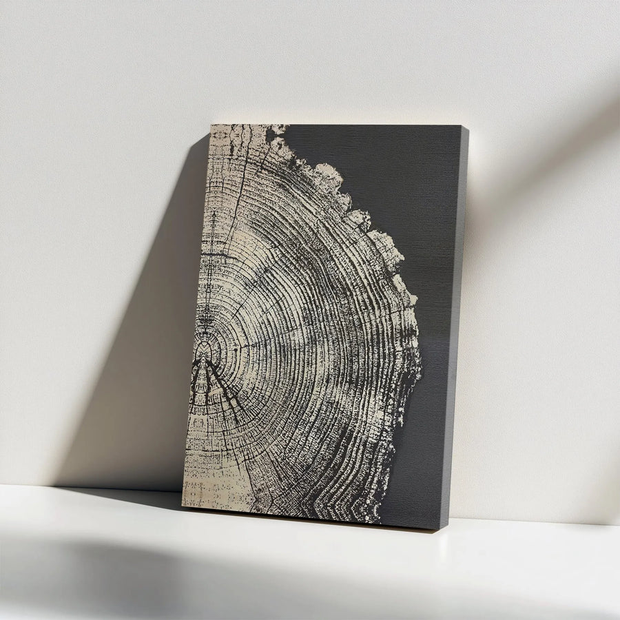 Tree Ring Canvas Print | Abstract Wood Slice Wall Art | Premium Gallery Quality Canvas | Modern Rustic Home Decor Gift