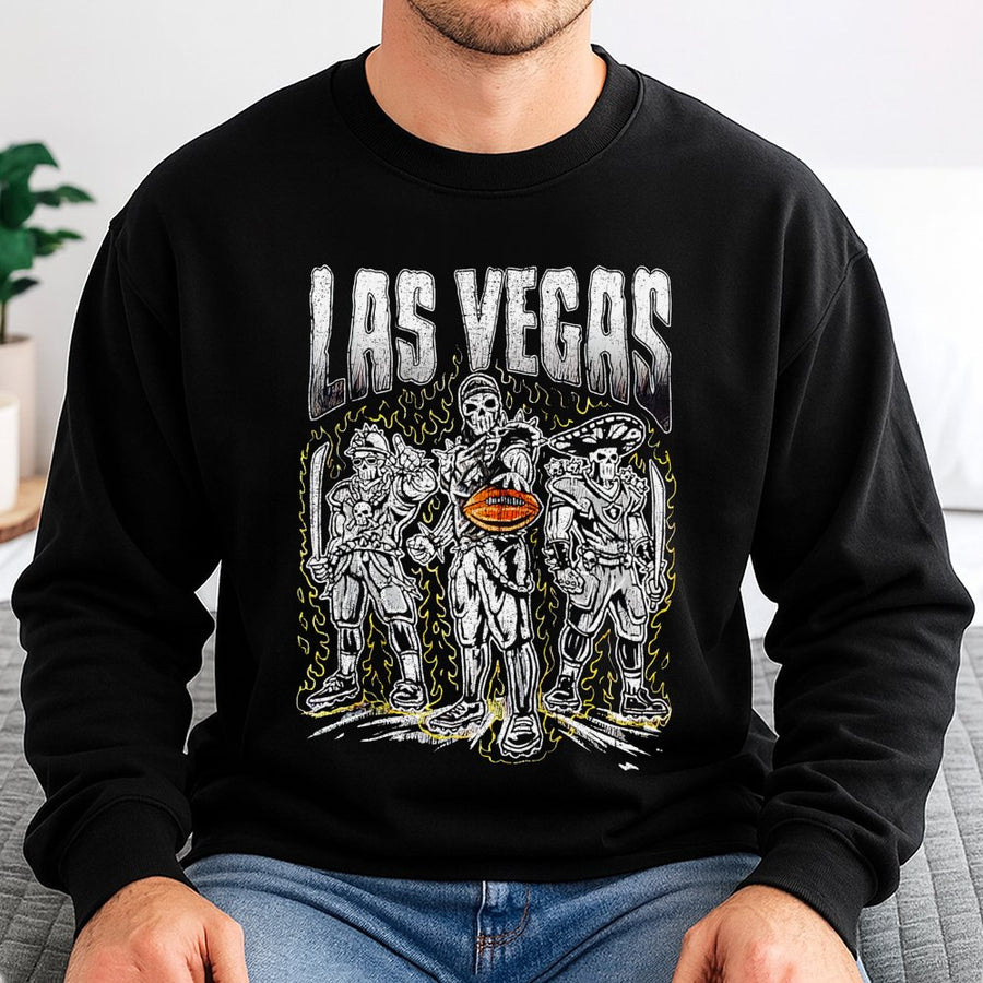 Las Vegas Three Skeleton Raiders Football Sweatshirt