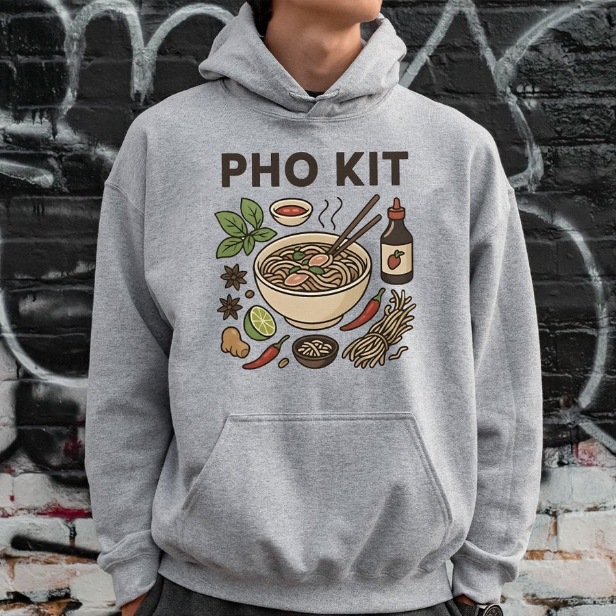 Pho Kit Hoodie | Vietnamese Soup Bowl Graphic | Premium Cotton Blend | Foodie Lover Birthday Gift