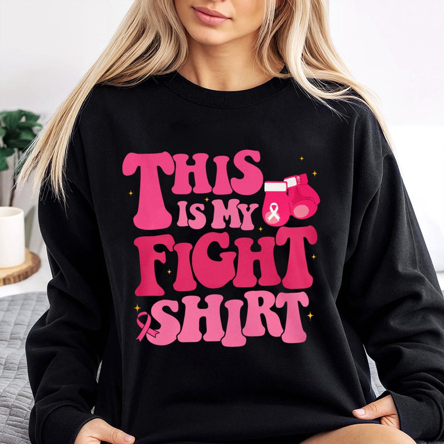 This Is My Fight Sweatshirt | Breast Cancer Awareness Pink Ribbon Design | Premium Cotton Blend | Gift For Cancer Warrior Survivor