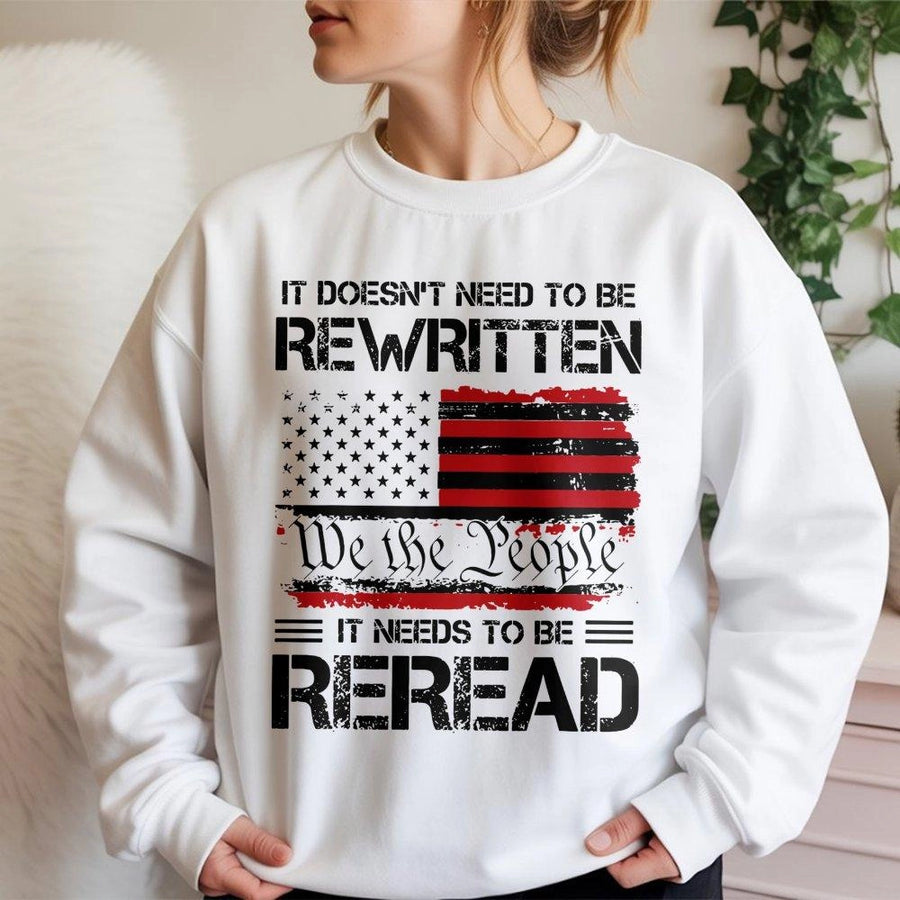We The People Constitution Sweatshirt | Patriotic US Flag Quote | Cotton Blend Unisex Pullover | Historical American History Gift for Freedom Lovers