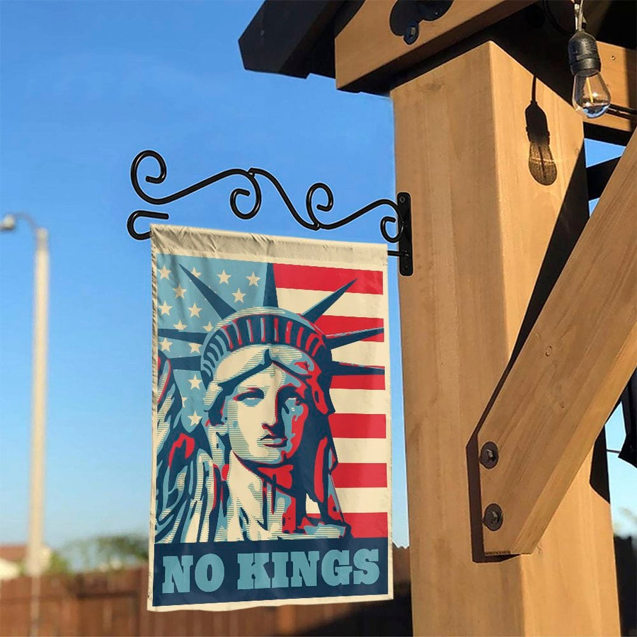 No Kings Garden Flag | Statue Of Liberty American Patriotic Decor | Premium Weather-Resistant Polyester | Liberty Freedom Yard Banner For Independence Day