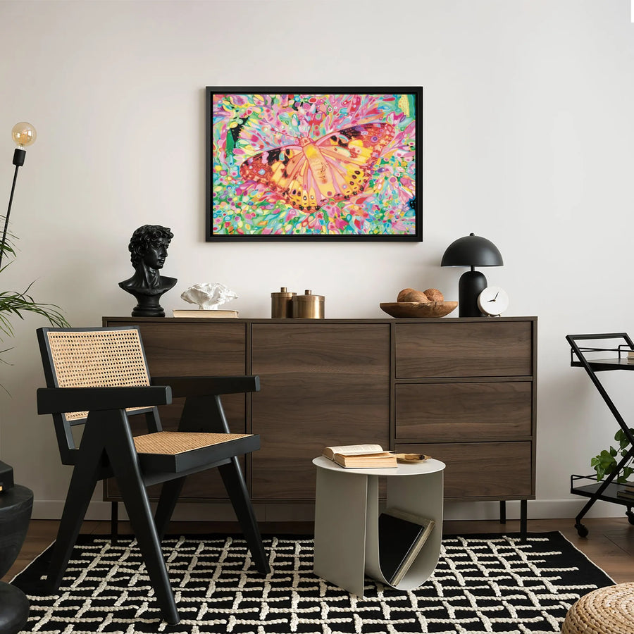 Colorful Butterfly Wall Art | Psychedelic Abstract Canvas Print | Premium Gallery-Wrapped 1.25" Profile | Vibrant Nature Home Decor Gift