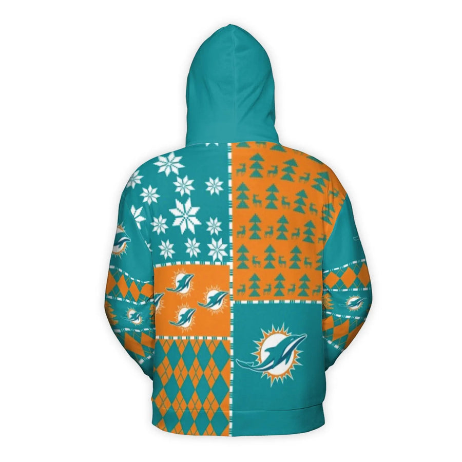 Miami Dolphins Ugly Christmas 3D Hoodie Pattern