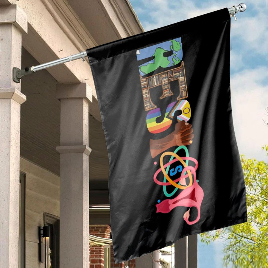 Resist Flag | Empowerment Equality Science Design | Durable Polyester Outdoor Garden Decor | Progressive Yard Banner Gift