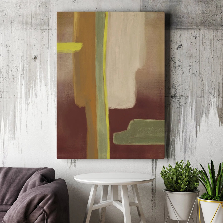 Abstract Canvas Wall Art | Earthy Tone Color Block Painting | Premium Gallery Wrapped Canvas | Modern Living Room Decor Gift