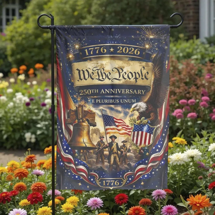 Patriotic 250th Anniversary Garden Flag | We The People 1776-2026 Eagle & Liberty Bell Design | Weatherproof Double-Sided Premium Polyester | American Pride Gift & Historic Yard Decor