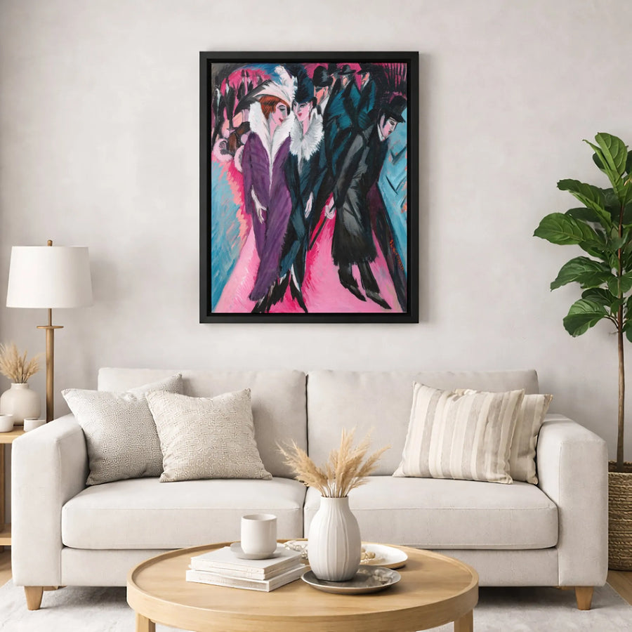Street Berlin Canvas Art | German Expressionism Print | Museum Quality Gallery Wrap | Modern Home Decor Wall Art Gift for Art Lovers