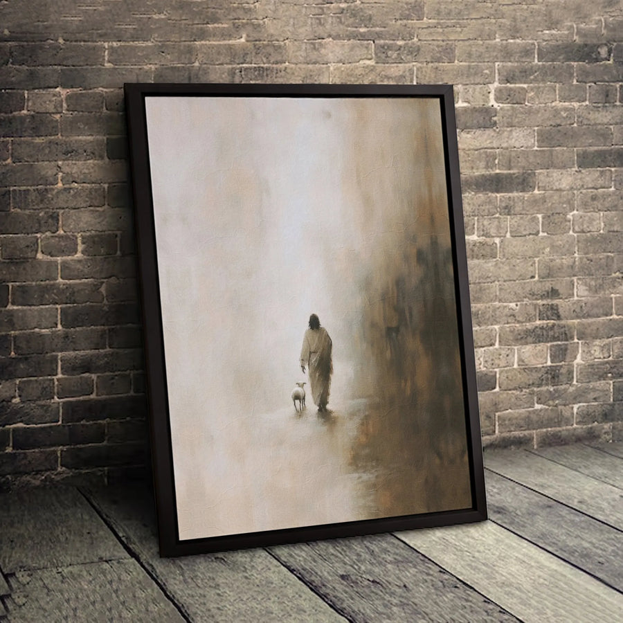 Jesus The Good Shepherd Canvas | Minimalist Christian Wall Art | Premium Gallery Wrapped Print | Religious Gift For Home Decor