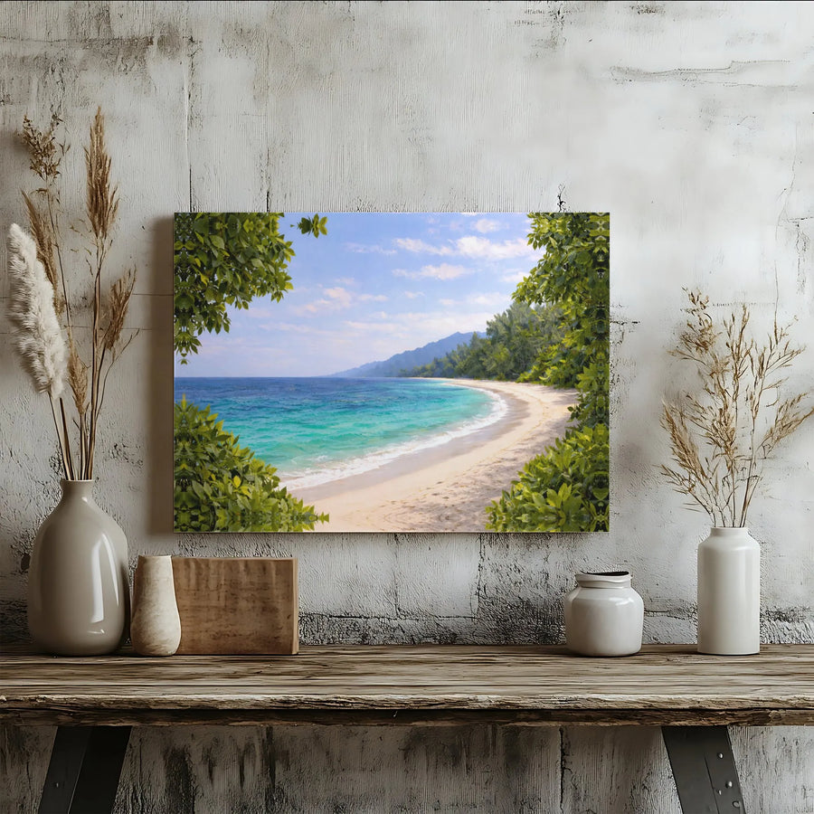 Tropical Beach Canvas Wall Art | Scenic Seascape Wall Decor | Premium 1.25" Thick Canvas | Coastal Home Decor Gift
