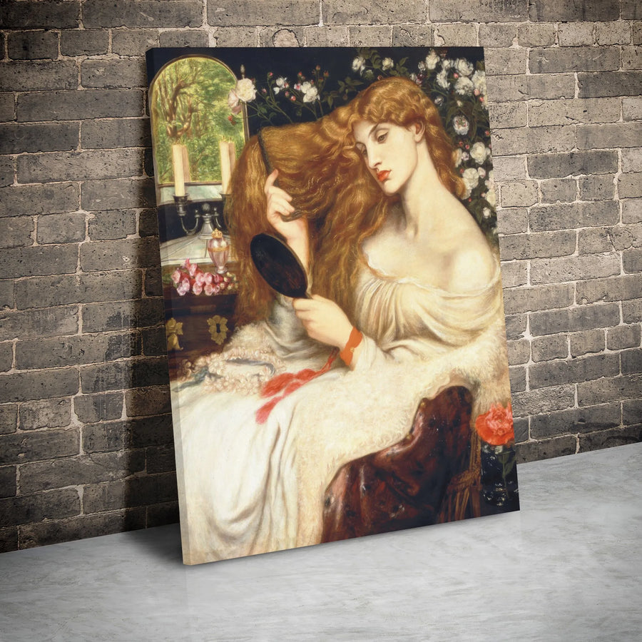 Lady Lilith Canvas Print | Dante Gabriel Rossetti Art | Gallery Wrapped Premium Wall Decor | Classical Romanticism Fine Art for Home Office