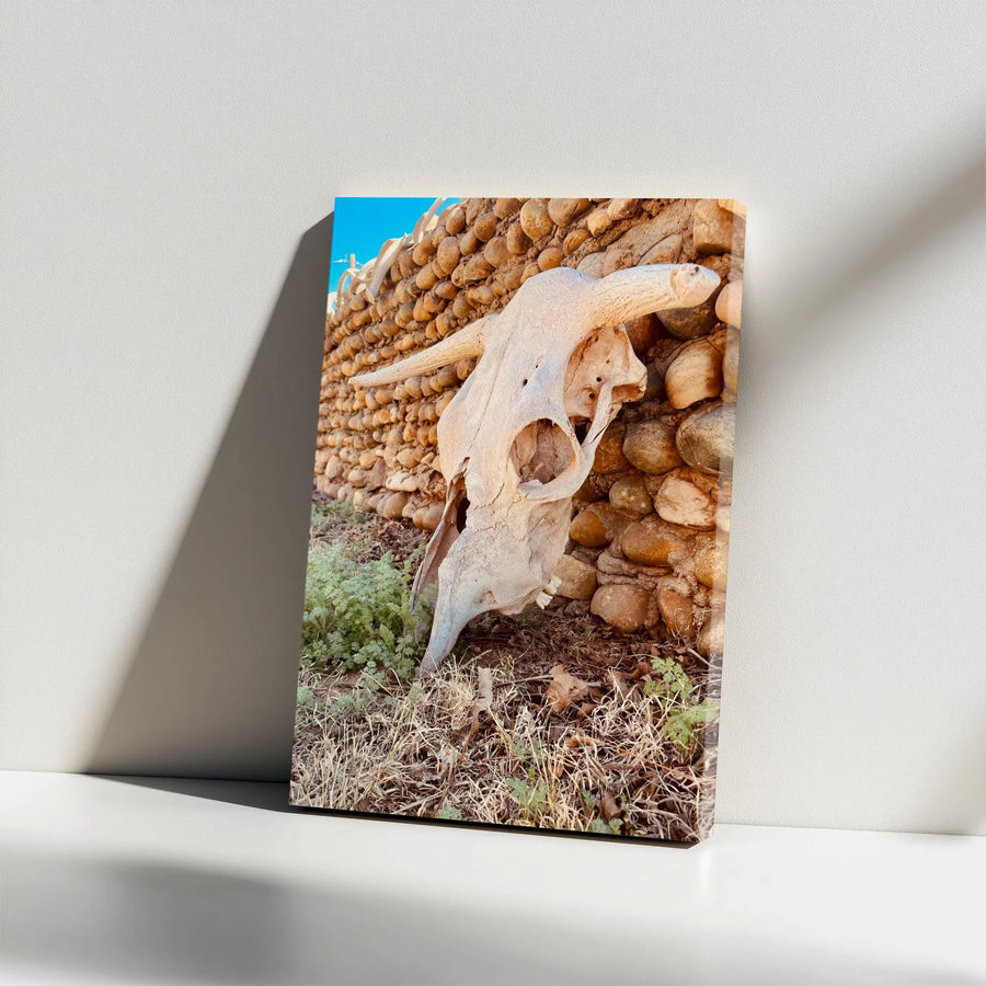 Cow Skull Wall Art | Western Desert Scenery Canvas Print | 1.25-Inch Gallery Wrap | Rustic Farmhouse Decor for Living Room