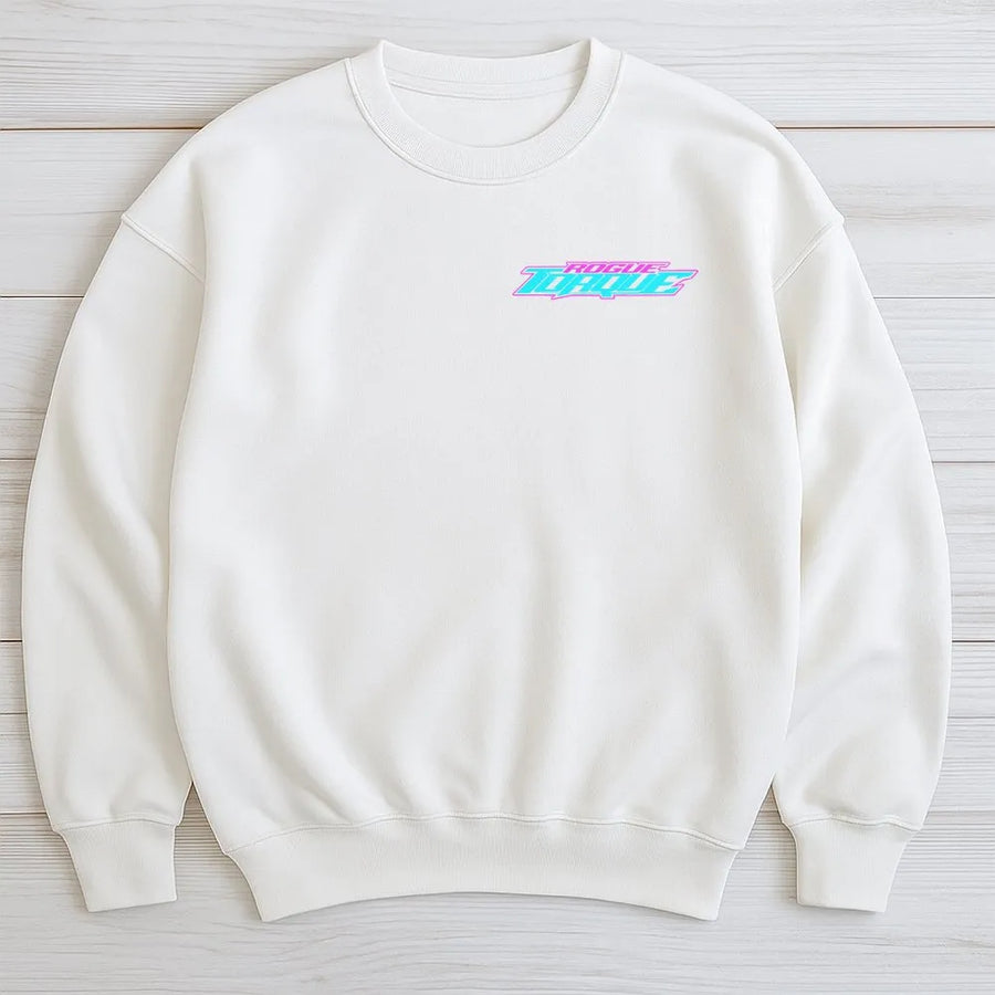 Retro Racing Sweatshirt | Rogue Torque 80s Neon Graphic | Premium Cotton Blend Pullover | Gift for Car Enthusiast