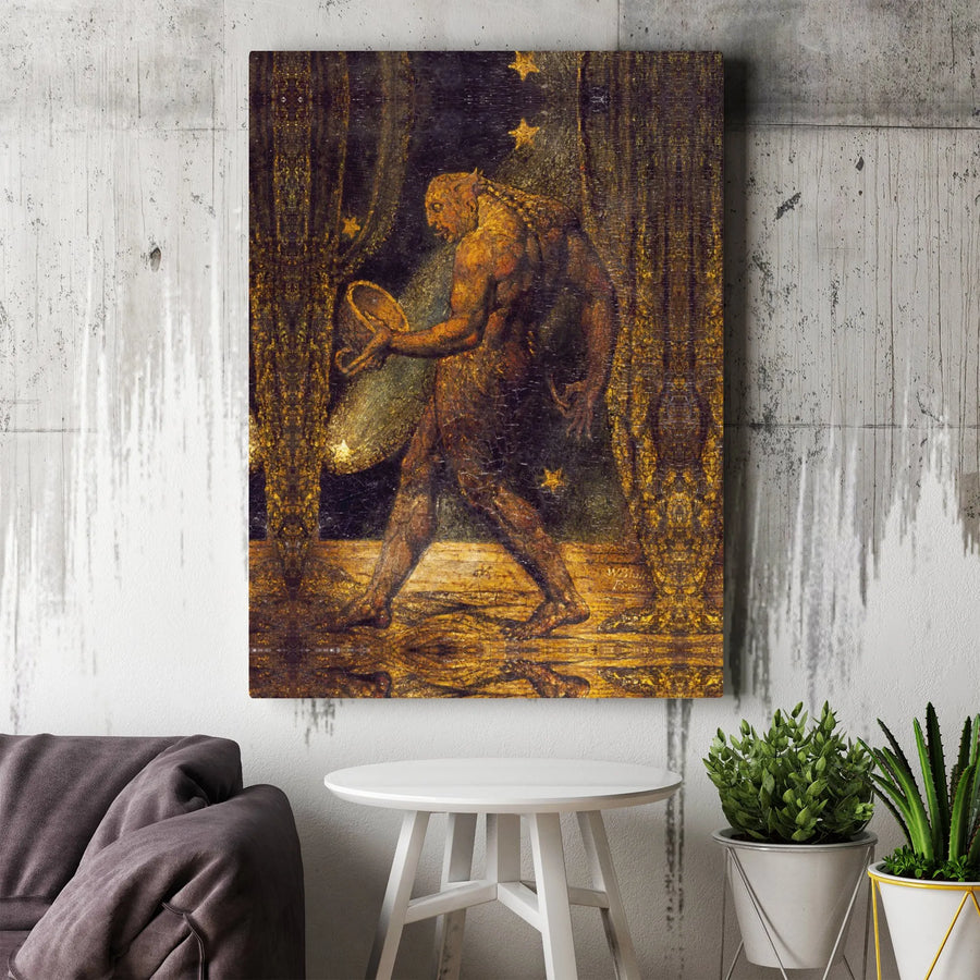 The Ghost Of A Flea Canvas | William Blake Gothic Wall Art | Premium Gallery Wrap Print | Dark Academia Home Decor Gift